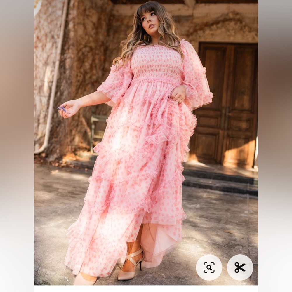 Jessakae Ever After Pink Floral Dress Size 3xl